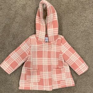 Old navy Pink Plaid Coat 3-6 months